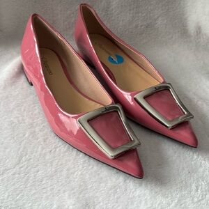 C Paravano Pink Patent Leather Women's Shoes Size 38 6.5-7 Pointed Toe New